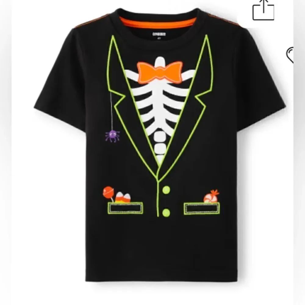 Gymboree skeleton Embroidered tee shirts sz 4T Trick Or Treat